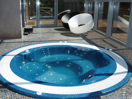 The SPA pools ensure pleasant bathing as well as the air and water massage. The SPA pools are made from the reinforced polyester resins. The pool bowl is ergonomic and equipped with seats located at different levels. These pools as well as the swimming pools require the additional equipment for water purification, heating and maintenance of the quality of water.
